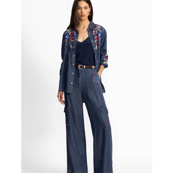 Johnny Was OVERSIZED SHIRT TUNIC Medium NWT - Picture 6 of 7